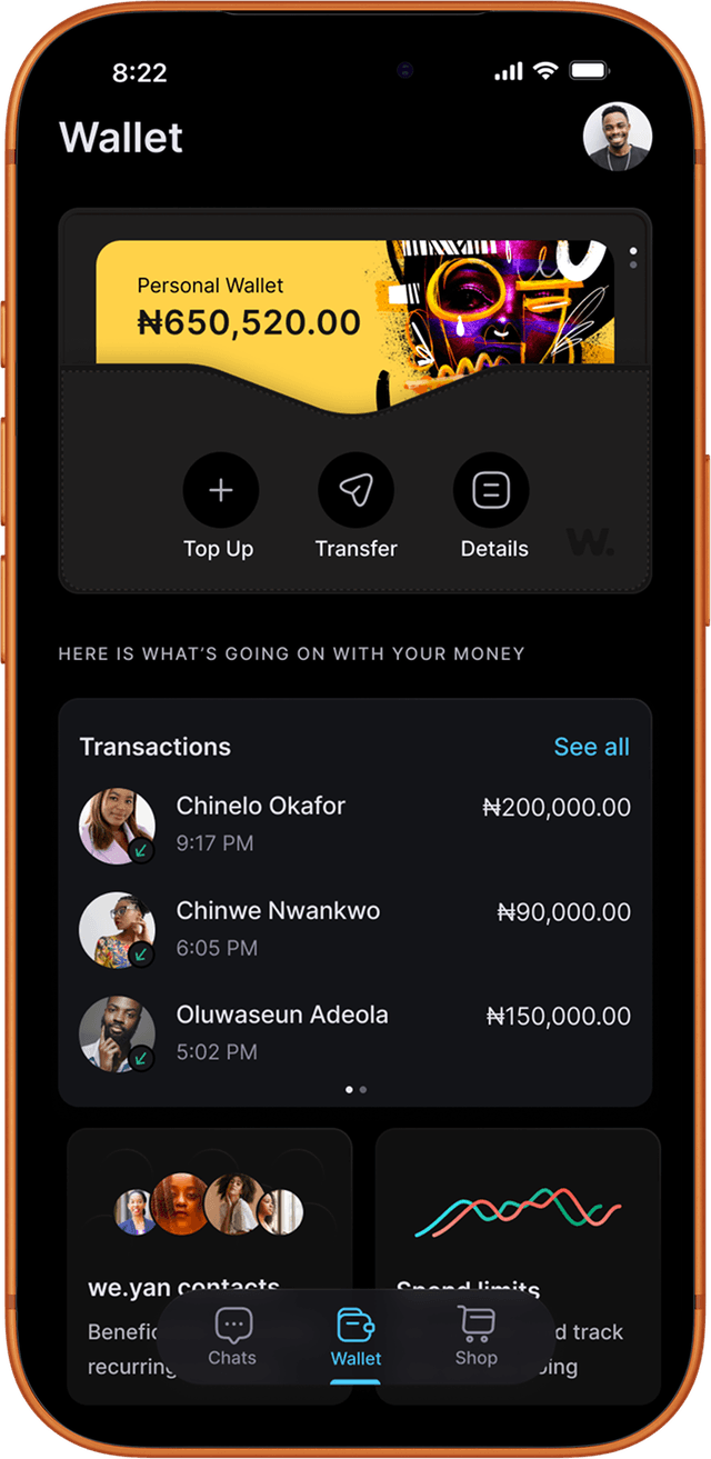 we.yan wallet screen